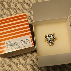 Stella & Dot Gold and Black Leopard Ring
